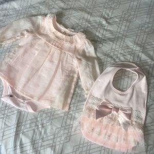 Baby girl dress with bib size NB